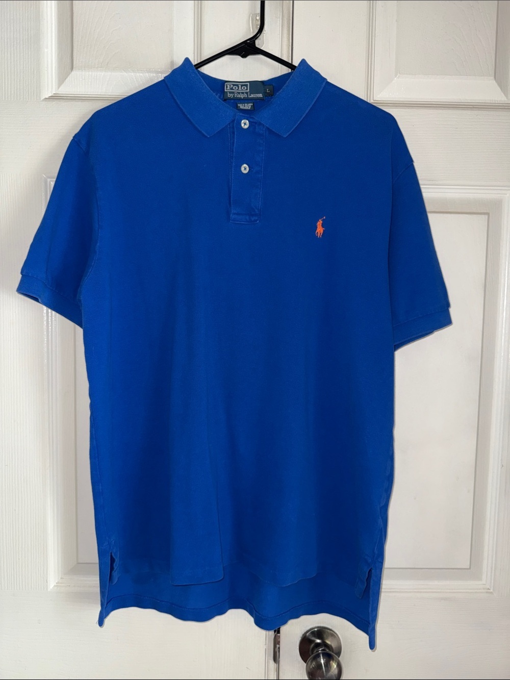 Polo By Ralph Lauren Royal Blue Orange Pony Cotton Polo Shirt